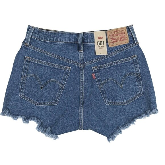 Levi's 501 jean shorts size 31 Denim Cutoff button Fly High Rise Jive Stone - Picture 3 of 12
